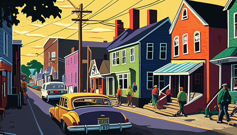Canvas Wall Art - Urban Street Painting - B1033 [120 x 80 cm]