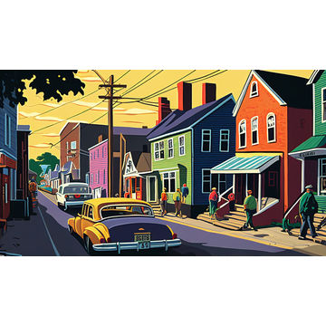 Canvas Wall Art - Urban Street Painting - B1033 [120 x 80 cm]