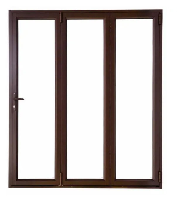 GreenLine Interiors Aluminium folding door Bronze 3 panel Right hand opening W1500MM x H2100MM