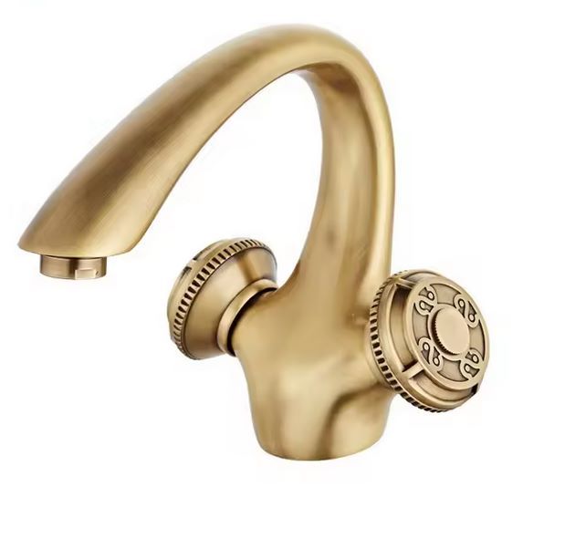 VINTAGE BASIN MIXER ARABIA - BRUSHED BRASS - ANTIQUE