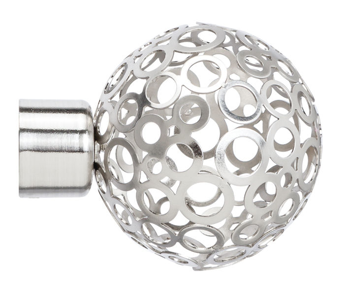 25 mm Steel Mesh Ball Finial Brushed Silver