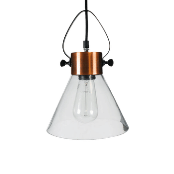 Pendant Lighting – Industrial Look Range – Antique Copper And Glass