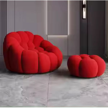 Asher Pumpkin Sofa and Ottoman (Maroon)