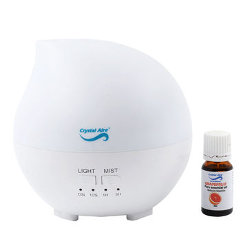 Crystal Aire Aroma Raindrop Diffuser with 10ml Grapefruit Essential Oil