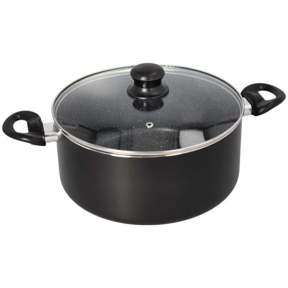 Danny Home Black Non-Stick Casserole Pot with Lid - 26cm