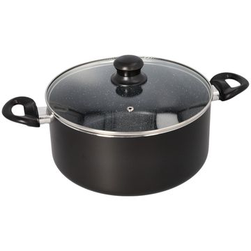 Danny Home Black Non-Stick Casserole Pot with Lid - 26cm