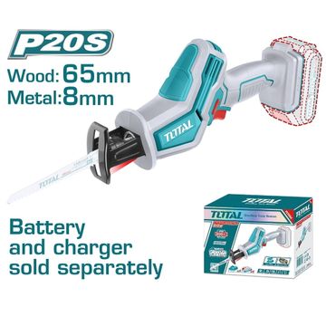 Total Cordless Reciprocating Saw 20V 0-3200Rpm Metal=8Mm Wood=65Mm- 3 Pack