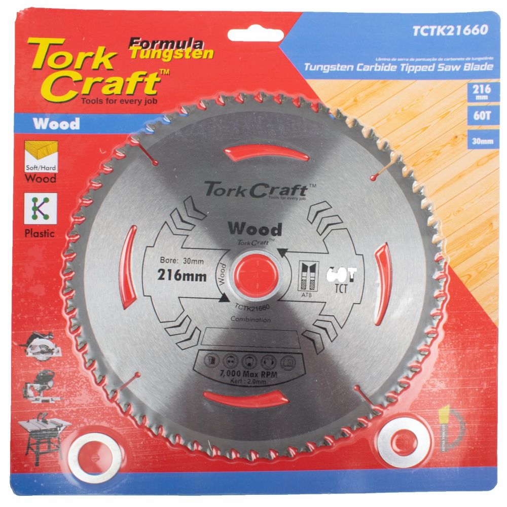 Tork Craft - Tct Saw Blade 216mm x 2.0mm x 30mm x 60T Wood