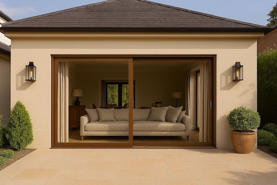 Kenzo &ndash; OX3021B &ndash; Aluminium Single Sliding Door 3.0mx2.1m Bronze