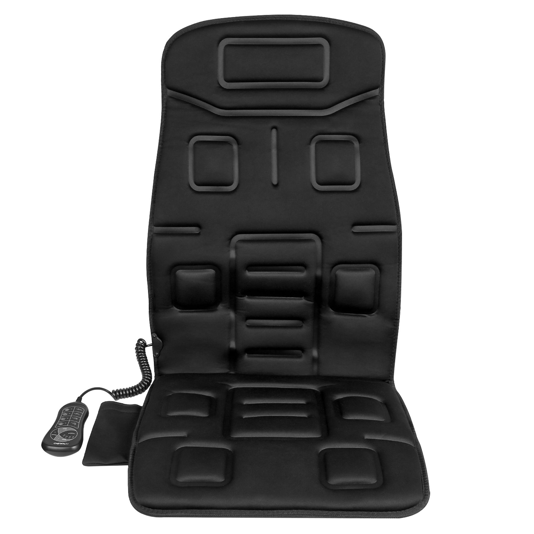 Naipo Black Massage Seat Cushion w/ 8 Motor Vibrations & 4 Massage Settings