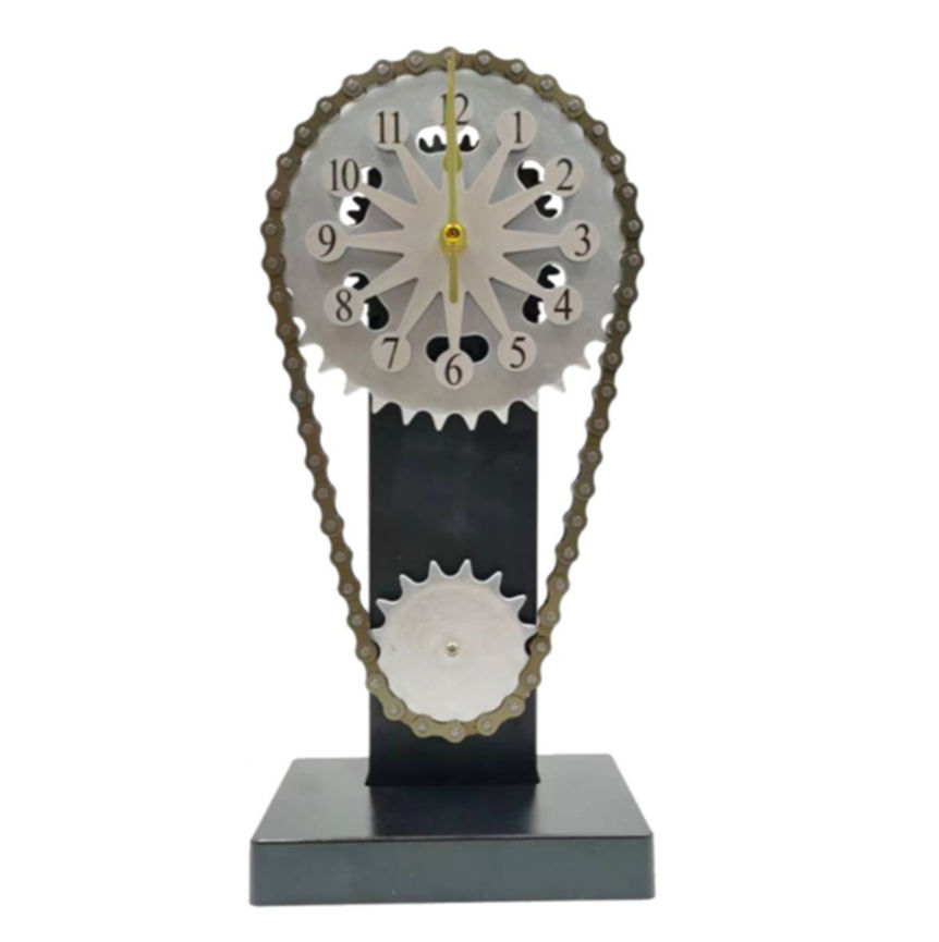 Rotating Battery Powered Gear Clock - Grey