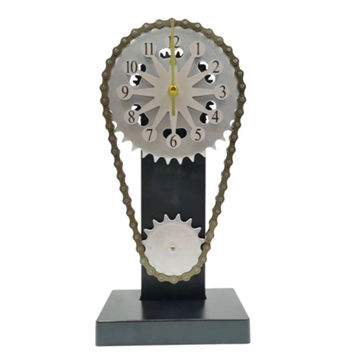 Rotating Battery Powered Gear Clock - Grey