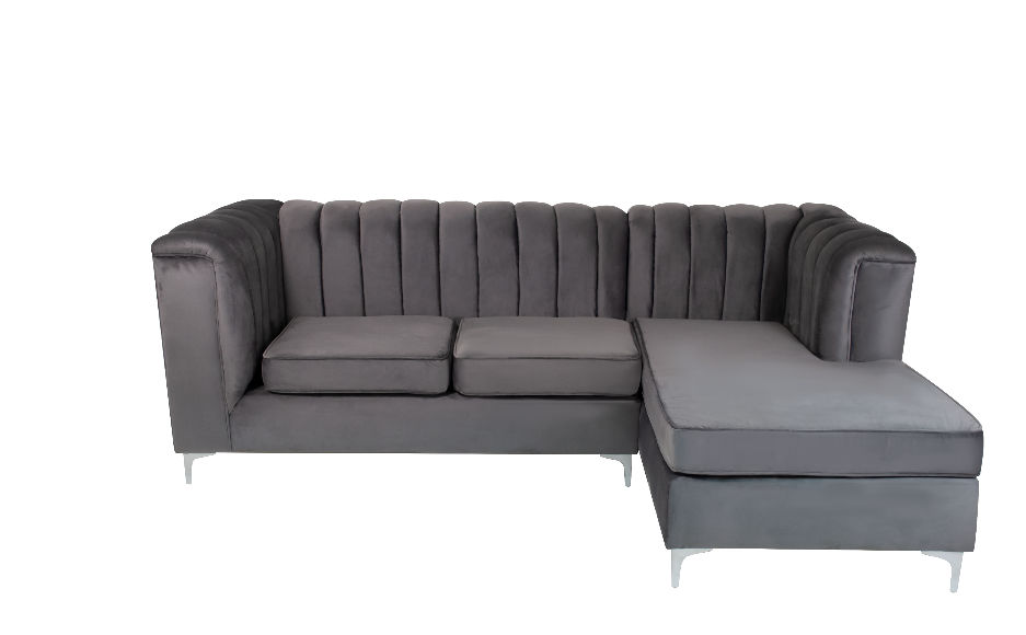 Hadleigh Stripe Design Corner Lounge Suite -Grey