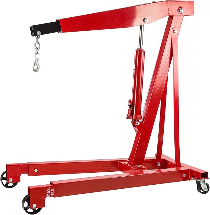 3-Ton Hydraulic Folding Engine Hoist | Heavy-Duty Workshop Crane | 3000 kg Capacity