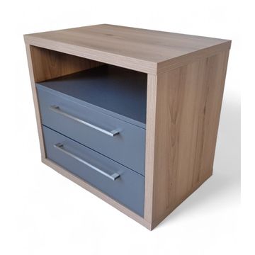 Novara Bedside Table - Sahara & Storm Grey