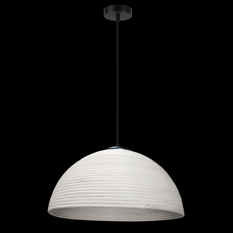 230v 40W E27 Medium Rattan Tube Pendant (Natural Rattan Antique White)