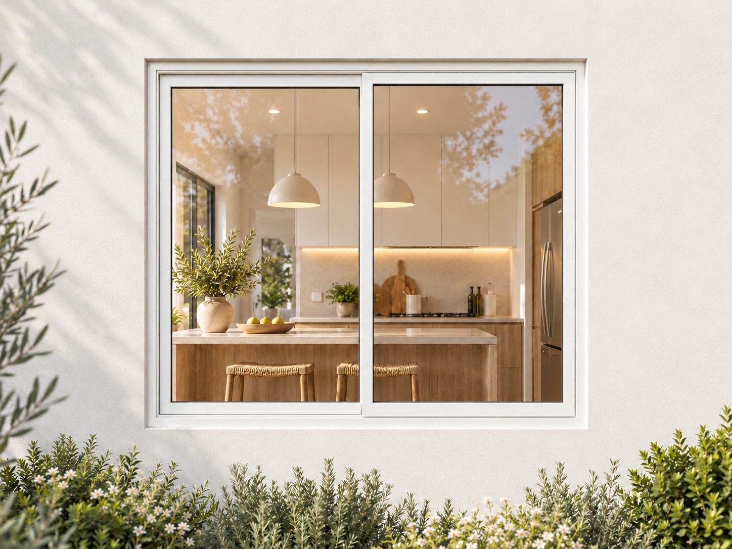 Kenzo Aluminium Sliding Window - White, 900 900 mm, Two Sliding Panels