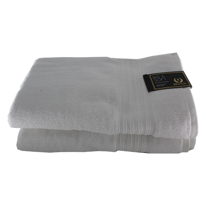 Big and Soft Luxury 600gsm 100% Cotton – Bath Towel – Pack of 2 - White