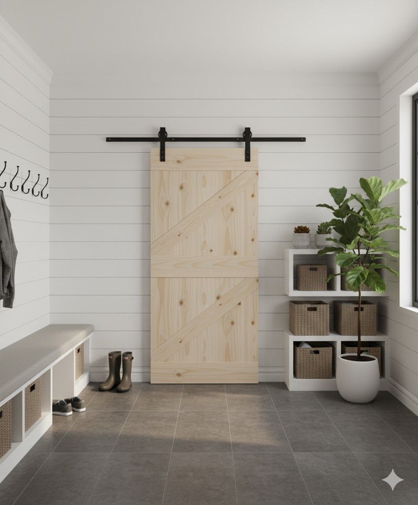 Double Z-Brace Plank Barn Door with Hardware Kit