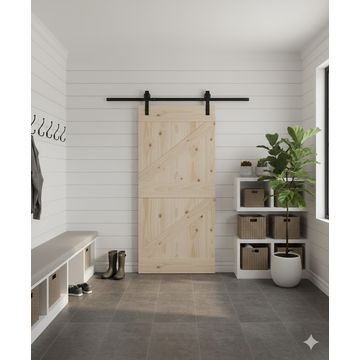 Double Z-Brace Plank Barn Door with Hardware Kit