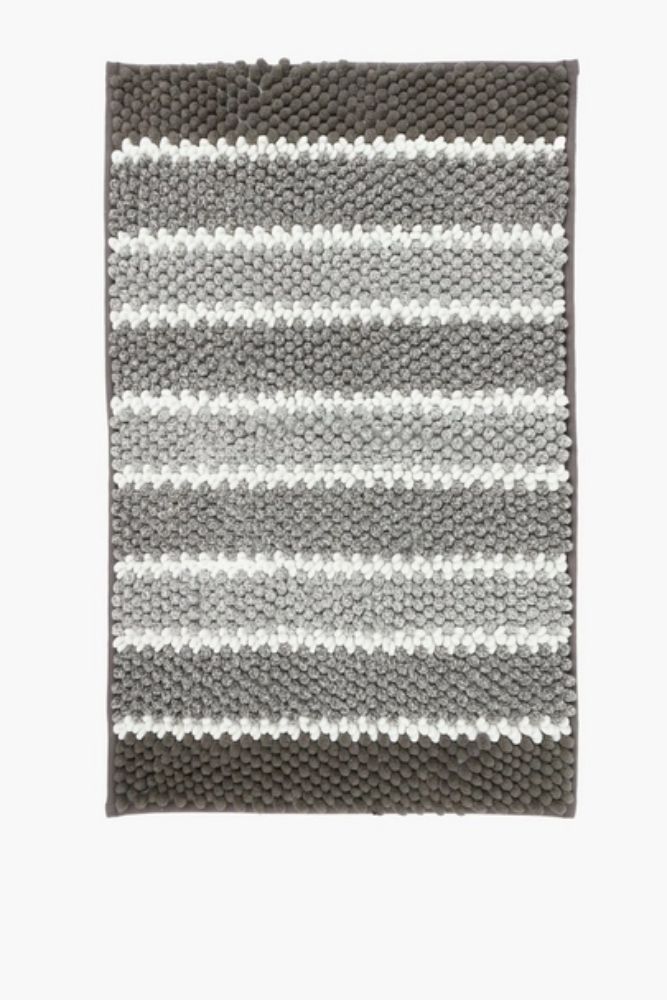 SHAGGY PILE OMBRE STRIPE BATH MAT 5080cm Soft & Textured Bathroom Mat