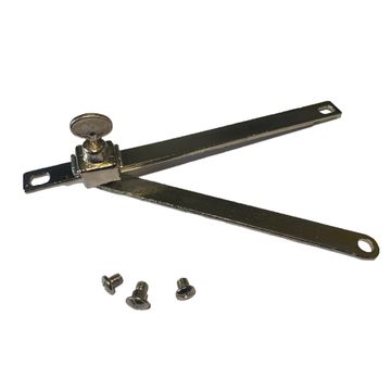 SLIDING STAY 150MM BRASS, CHROME PLATED + SCREWS