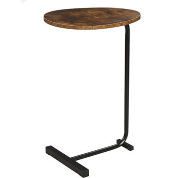 C-Shaped Side Table Waterdrop Flat Coffee Table-WALNUT