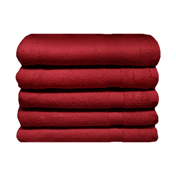 Bunty's Plush 750GSM - Bath Mat - 050x080cm-05 Pc Pack-Red Pear