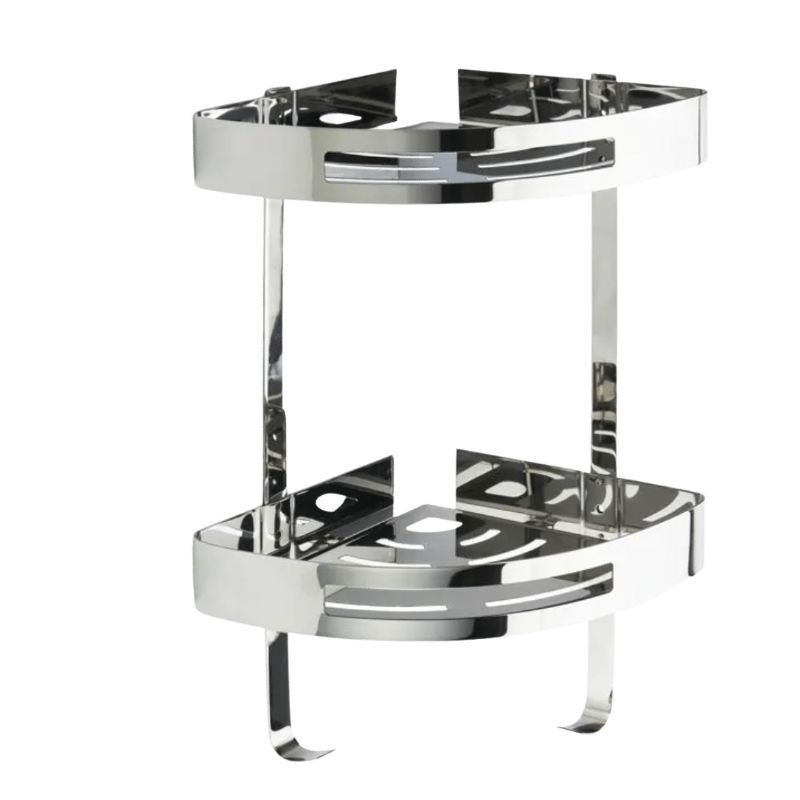 Corner Shelf, 2 Tier, Stainless Steel