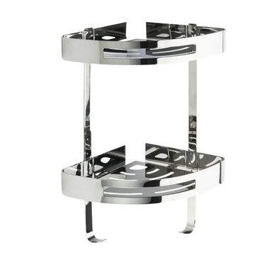 Corner Shelf, 2 Tier, Stainless Steel