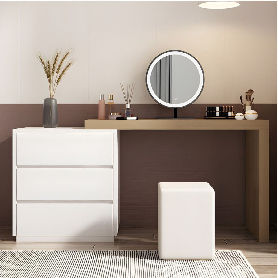 QandAHome-Lunara Dressing Table With Mirror