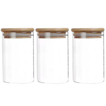 Pack of 3 Glass Storage Jars 250ml
