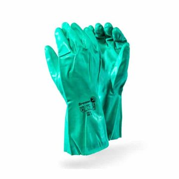 DROMEX GREEN NITRILE CHEMICAL GLOVES - 8/MEDIUM