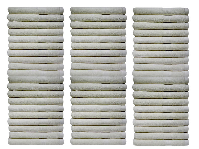 Plush 450GSM 50x90cms Hand Towels - Bright White (60pc Pack)