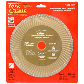 Tork Craft - Diamond Blade 200 x 25.4mm Turbo - 2 Pack