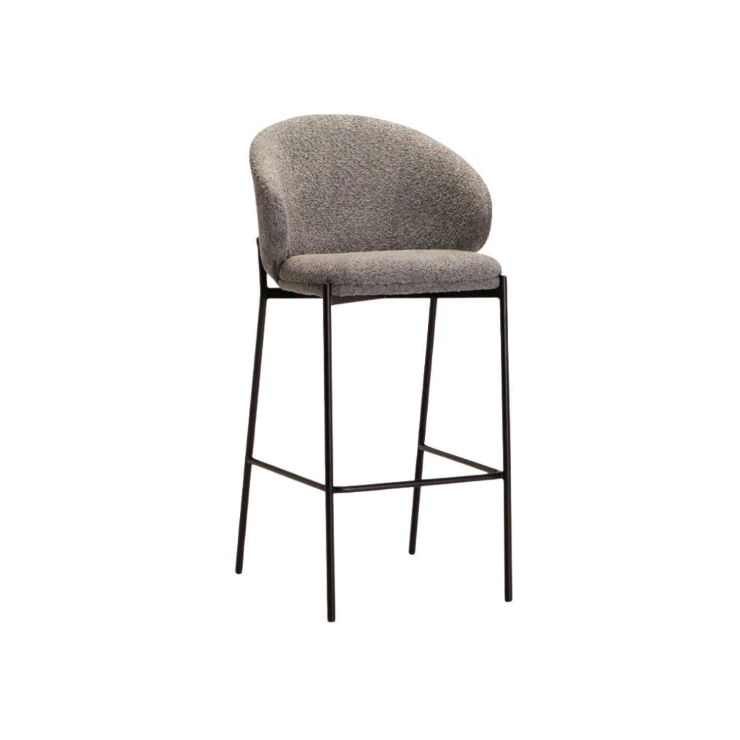 Modern Soft Fabric Barstool - Grey