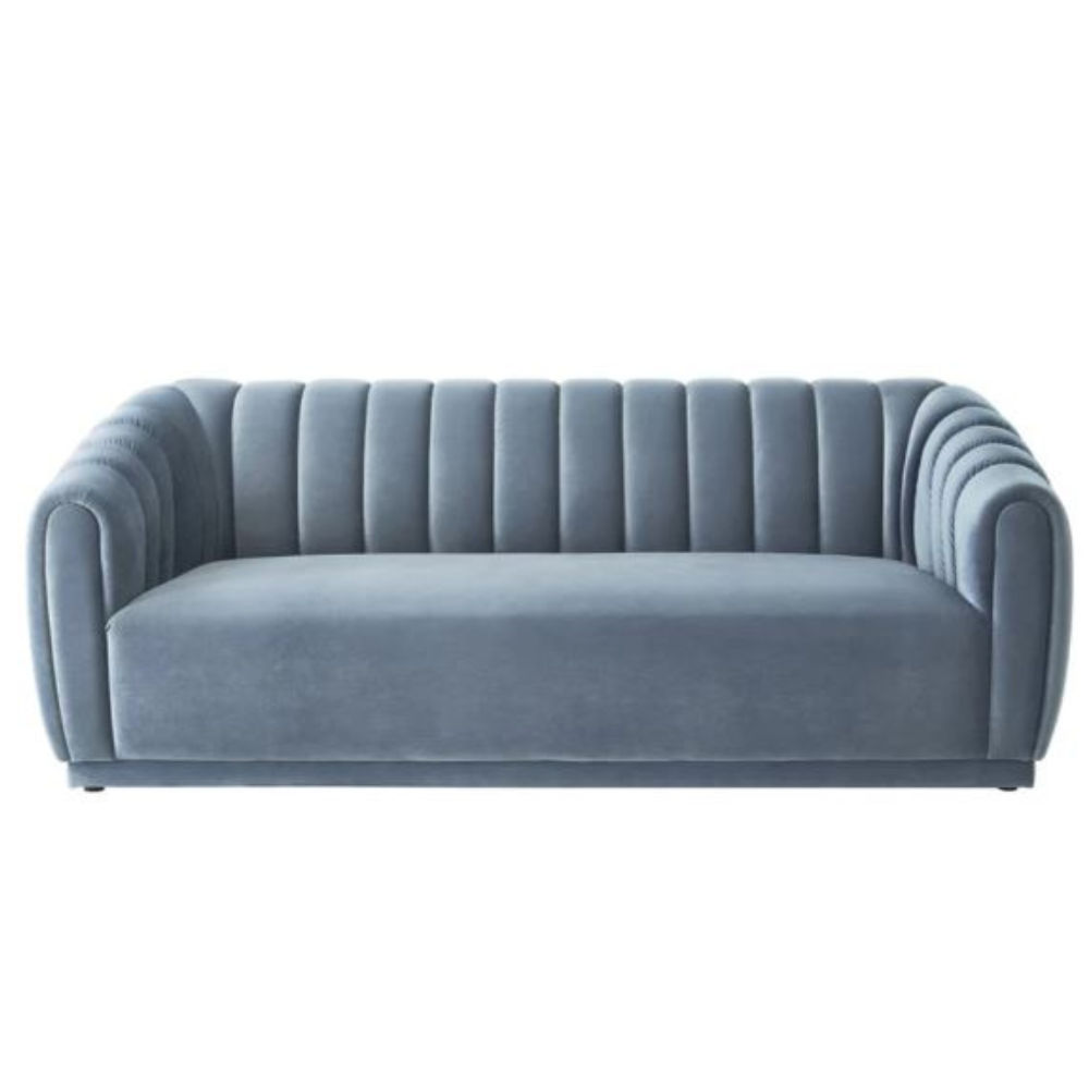 Ludovica Two Seater Stripe Couch-Sky Blue