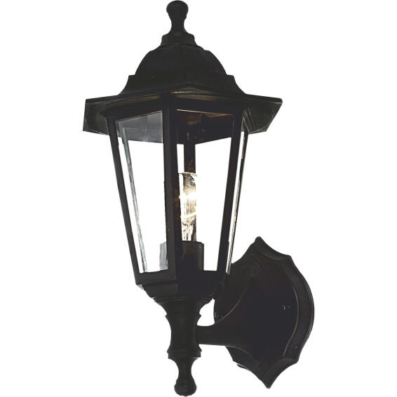 Brightstar Upfacing Plastic Outdoor Wall Lantern Light Black 