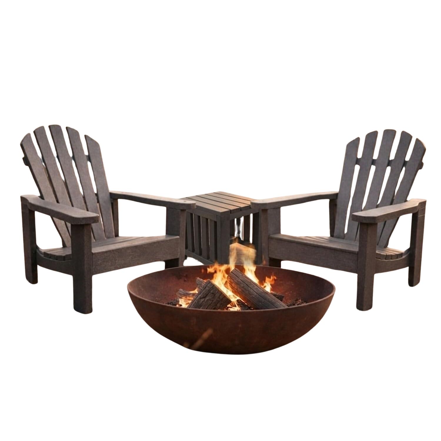 Adiron Recycled Plastic Chair Set 3-Piece 2-Seater 2 Adiron Chairs Side Table