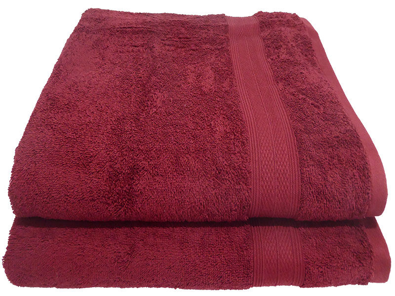 Bunty's Plush 450GSM 90x150cms Bath Sheets - Red Pear (2pc Pack)