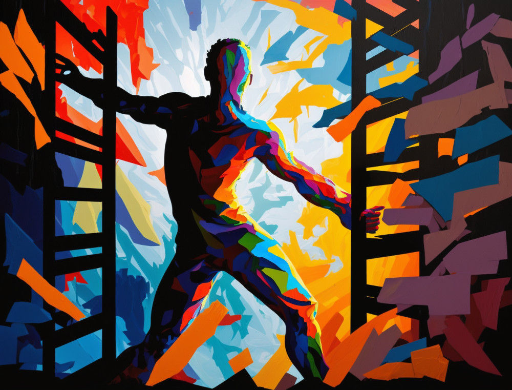 Canvas Wall Art - Breaking Barriers  Acrylic Painting  - B1361 - [120 x 80 cm]