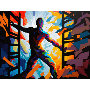 Canvas Wall Art - Breaking Barriers  Acrylic Painting  - B1361 - [120 x 80 cm]