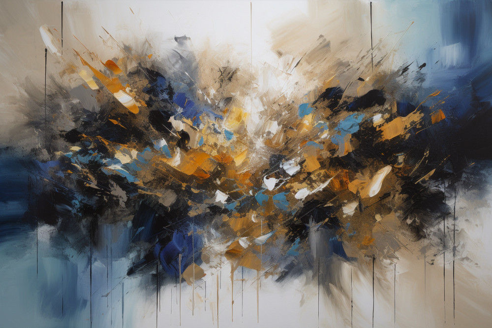 Canvas Wall Art - Golden Melody Is Visually Stunning Abstract - A1184 - [120 x 80 cm]