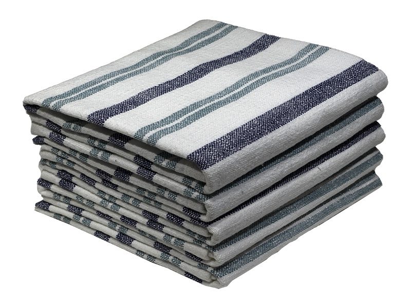 Multipurpose, Easy Fit, Absorbent Kitchen Towel - Design 2189 - 052x072cms - (05 Pc Pack) - Stripes - Estate Blue