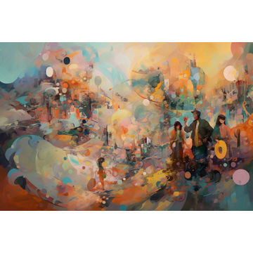 Canvas Wall Art - Vibrant Hues and Intersecting Lines - A1017 - [120 x 80 cm]