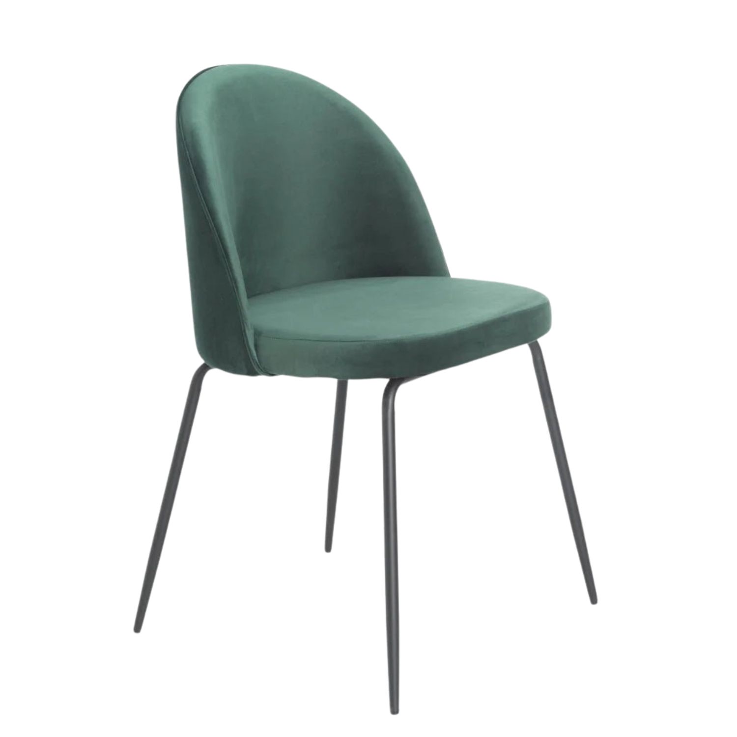 Velvet Upholstered Dining Chair - Forest Green