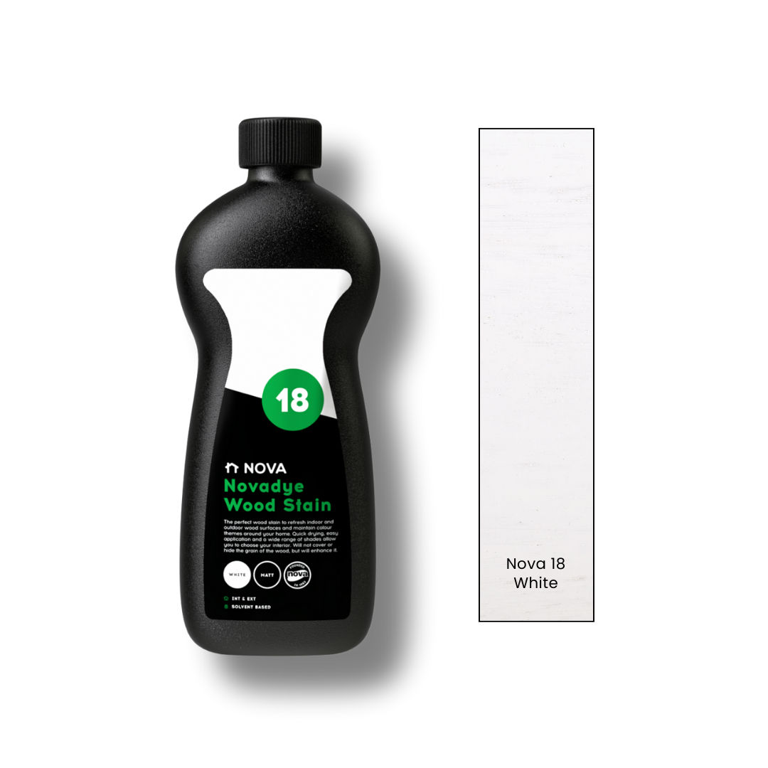 Nova 18 Novadye Woodstain - White 500ml