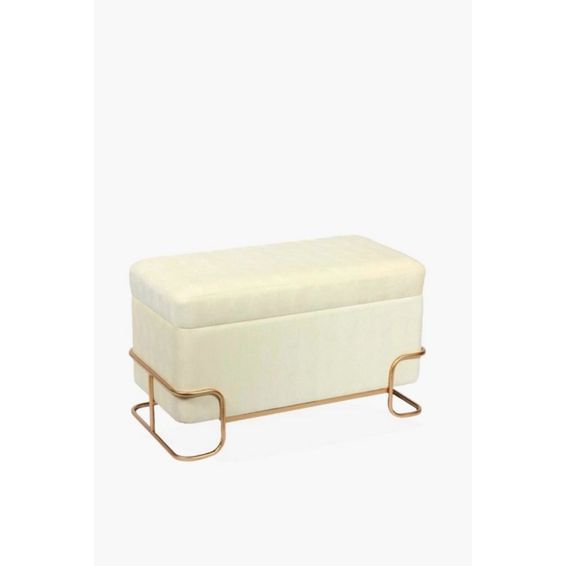 VERONA STORAGE BENCH Chic Gold Base Seat with Hidden Storage 83 43 48 cm