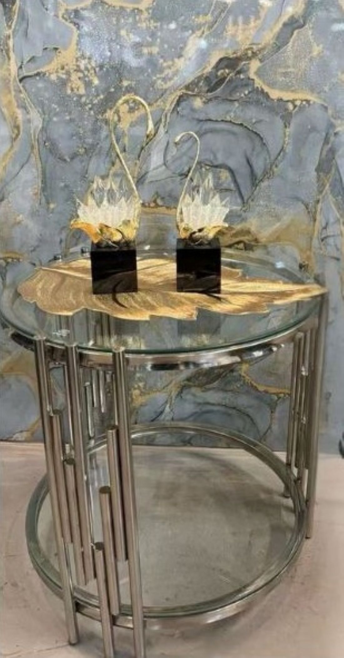 Glass-Silver Stand