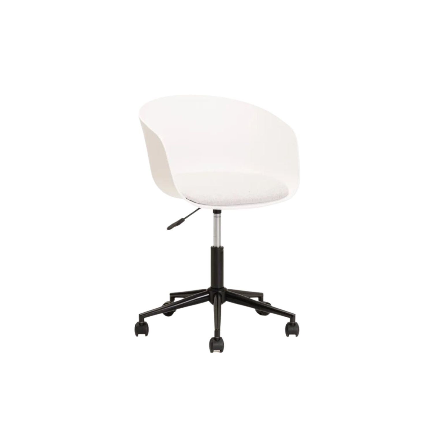 Curved Back Adjustable Office Chair - White